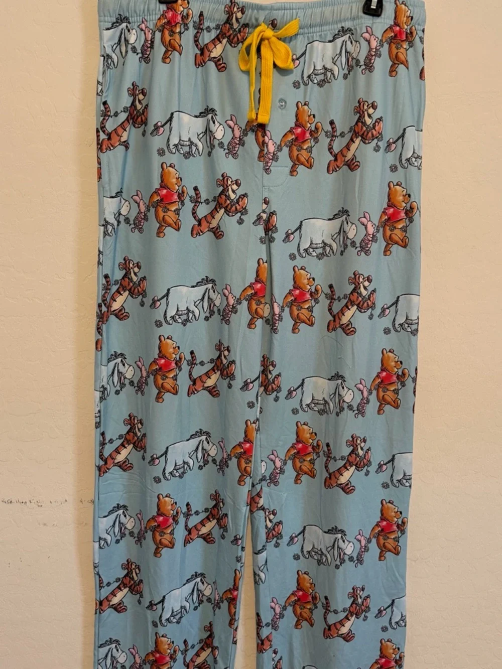 Disney Winnie the Pooh Light Blue Pajama Pants with Yellow Drawstring - Picture 12 of 16